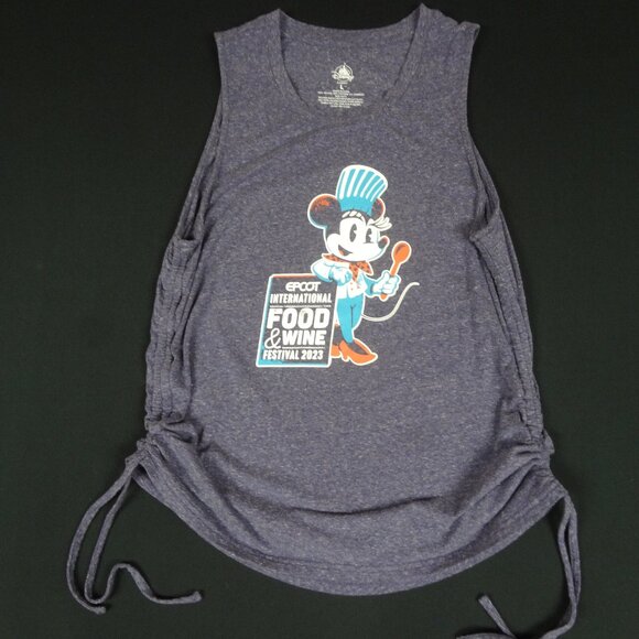 DISNEY EPCOT FOOD WINE FESTIVAL 2023 MINNIE BLUE LARGE WOMENS TANK TOP SHIRT L56 - Picture 1 of 5